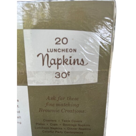 Vintage 20 Rust Craft Brownie Luncheon Napkins Coffee Time 6" Estate NEW NOS - Picture 3 of 3